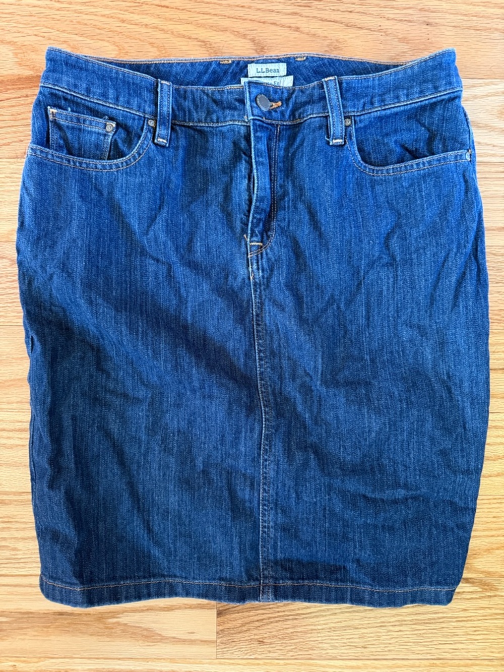 L.L. Bean Indigo Blue Denim Skirt - size 6